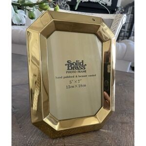 Vintage NOS Solid Brass Photo Picture Frame Beveled Edge‎ 5X7 New